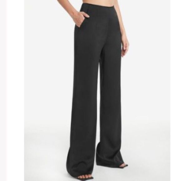 Commense Pants - COMMENSE High waisted SATIN WIDE LEG PANTS m